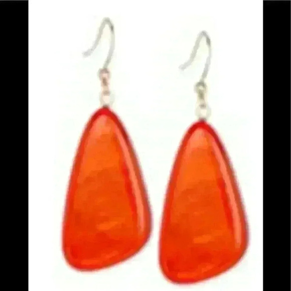 Style and Co Resin Triangular Earrings in Orange - Picture 1 of 5